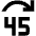 Jump Forward 45 Icon from Outlined Line - Material Pro Set