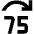 Jump Forward 75 Icon from Outlined Line - Material Pro Set