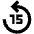 Replay 15 Icon from Outlined Line - Material Pro Set