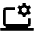 Laptop Setting Gear Icon from Outlined Line - Material Pro Set