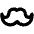 Moustache Icon from Outlined Line - Material Pro Set