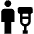Crutch Icon from Outlined Line - Material Pro Set