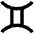 Gemini Zodiac Icon from Outlined Line - Material Pro Set