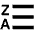 Ascending Alphabetical List Icon from Outlined Line - Material Pro Set