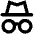Incognito Icon from Outlined Line - Material Pro Set
