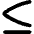 Less Than Equal Symbol Icon from Flex Solid Set