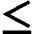 Less Than Equal Symbol Icon from Sharp Solid Set