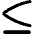 Less Than Equal Symbol Icon from Flex Remix Set