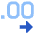 Number Decimal Increase Icon from Sharp Flat Set