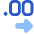 Number Decimal Increase Icon from Plump Flat Set
