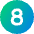 Number Eight Circle Icon from Sharp Gradient Set