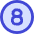 Number Eight Circle Icon from Sharp Duo Set