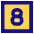 Number Eight Square Icon from Sharp Pop Set