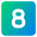 Number Eight Square Icon from Core Gradient Set