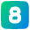 Number Eight Square Icon from Plump Gradient Set