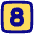 Number Eight Square Icon from Plump Pop Set