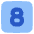 Number Eight Square Icon from Plump Flat Set