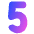 Number Five Icon from Plump Gradient Set