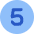 Number Five Circle Icon from Core Flat Set