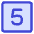 Number Five Square Icon from Core Duo Set