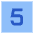 Number Five Square Icon from Sharp Flat Set