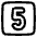 Number Five Square Icon from Plump Line Set