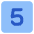 Number Five Square Icon from Core Flat Set