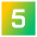 Number Five Square Icon from Sharp Gradient Set