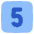 Number Five Square Icon from Plump Flat Set