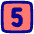 Number Five Square Icon from Plump Pop Set