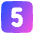 Number Five Square Icon from Plump Gradient Set