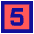 Number Five Square Icon from Sharp Pop Set