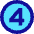 Number Four Circle Icon from Sharp Pop Set