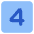 Number Four Square Icon from Core Flat Set