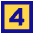 Number Four Square Icon from Sharp Pop Set