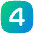 Number Four Square Icon from Flex Gradient Set