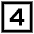 Number Four Square Icon from Sharp Line Set