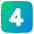 Number Four Square Icon from Plump Gradient Set