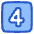 Number Four Square Icon from Plump Duo Set