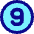 Number Nine Circle Icon from Core Pop Set