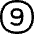 Number Nine Circle Icon from Flex Line Set