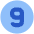 Number Nine Circle Icon from Plump Flat Set