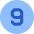 Number Nine Circle Icon from Core Flat Set