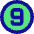 Number Nine Circle Icon from Sharp Pop Set