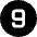 Number Nine Circle Icon from Sharp Solid Set