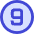 Number Nine Circle Icon from Sharp Duo Set