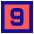 Number Nine Square Icon from Sharp Pop Set