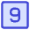 Number Nine Square Icon from Core Duo Set