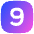 Number Nine Square Icon from Flex Gradient Set