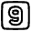 Number Nine Square Icon from Plump Line Set